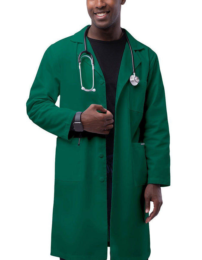 Adar 39 Inch Unisex Inner Pocket Lab Coat - Hunter green