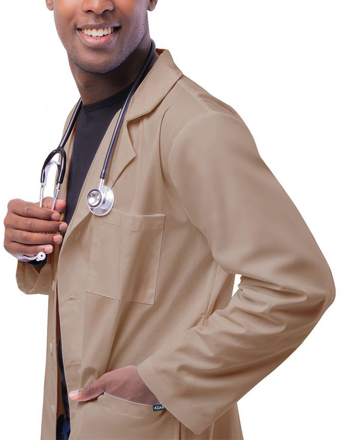 Adar 39 Inch Unisex Inner Pocket Lab Coat - khaki