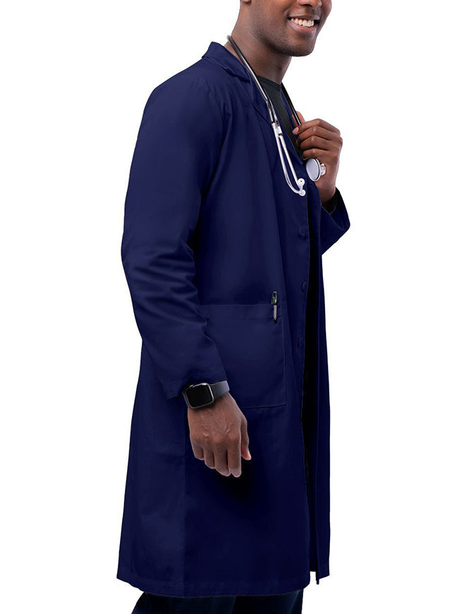 Adar 39 Inch Unisex Inner Pocket Lab Coat - Navy