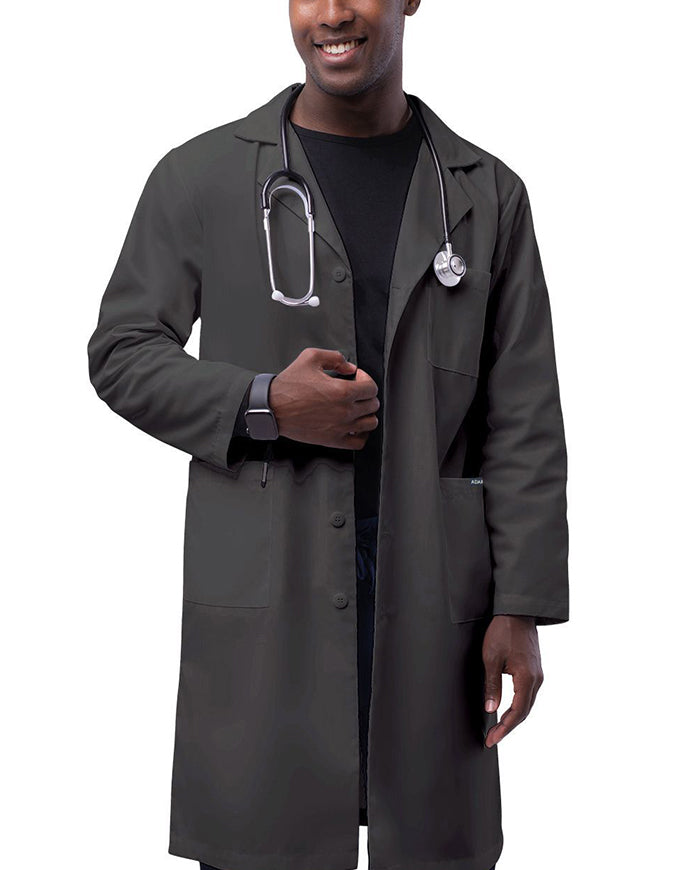 Adar 39 Inch Unisex Inner Pocket Lab Coat - pewter