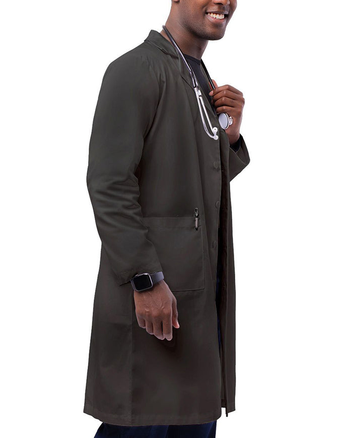 Adar 39 Inch Unisex Inner Pocket Lab Coat - pewter