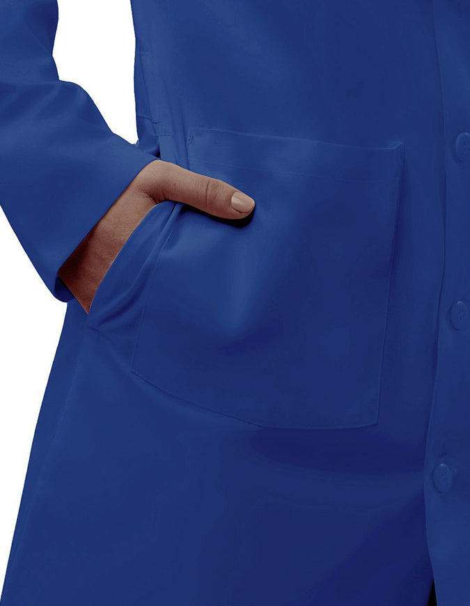 Adar 39 Inch Unisex Inner Pocket Lab Coat - royal