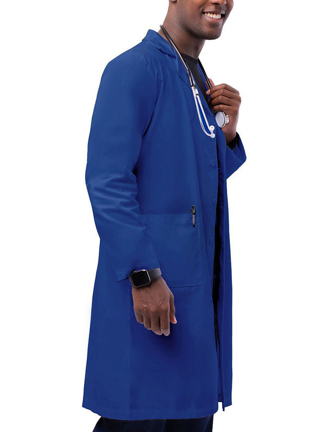 Adar 39 Inch Unisex Inner Pocket Lab Coat - royal