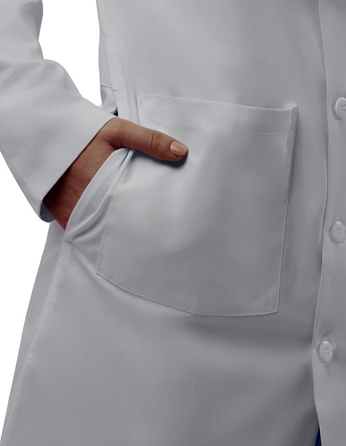 Adar 39 Inch Unisex Inner Pocket Lab Coat - Silver Gray