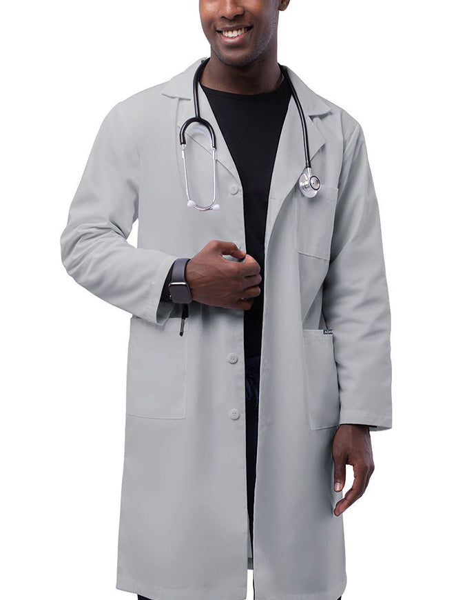 Adar 39 Inch Unisex Inner Pocket Lab Coat - Silver Gray