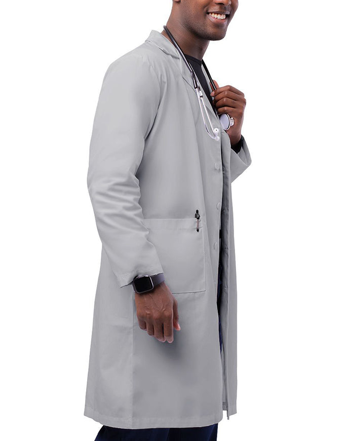 Adar 39 Inch Unisex Inner Pocket Lab Coat - Silver Gray