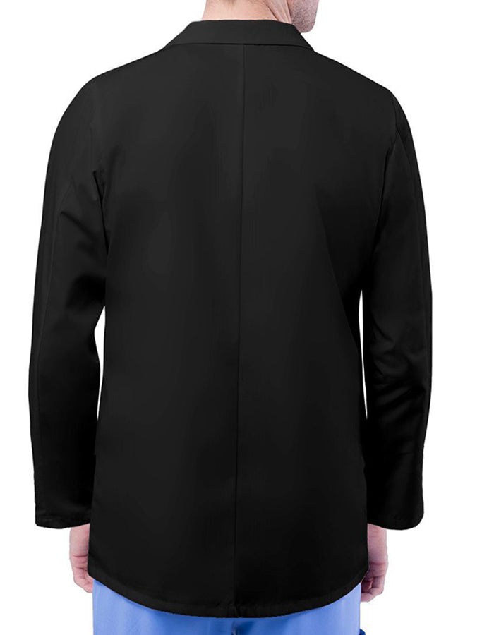 Adar 30 Inch Unisex Three Pocket Consultation Short Lab Coat -Black