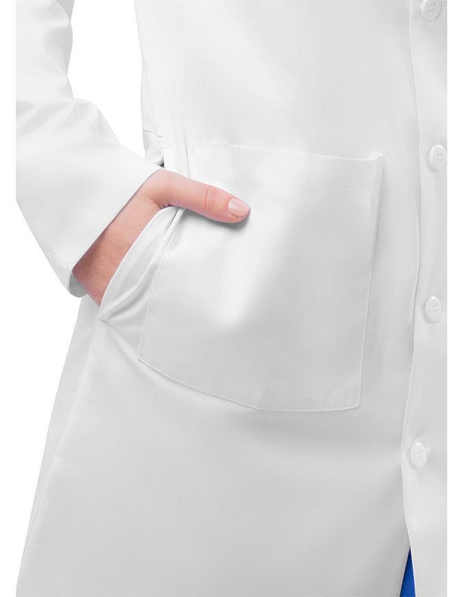 Adar 40 Inch Unisex Midriff Back White Laboratory Coat - white