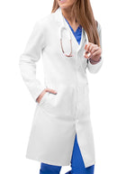 Adar 40 Inch Unisex Midriff Back White Laboratory Coat - white