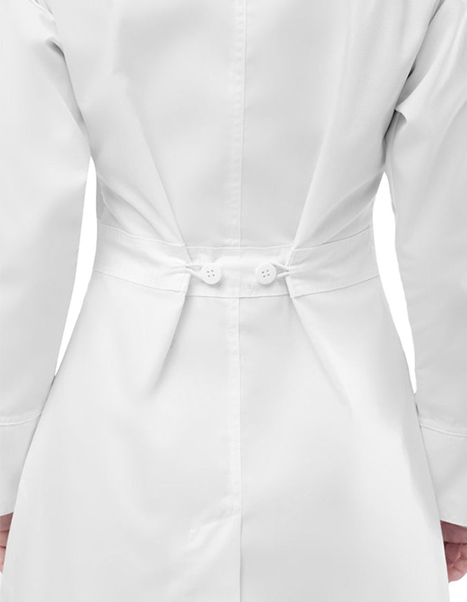 Adar 32 Inches Women's Multi Layered Pockets White Lab Coat - White