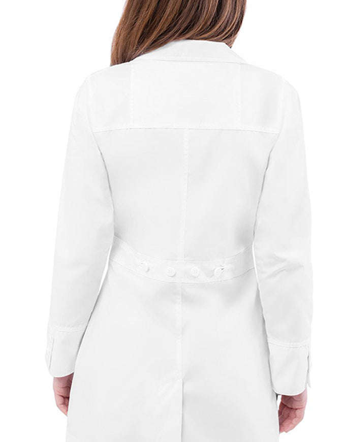 Adar 32 Inches Women's Multi Layered Pockets White Lab Coat - White