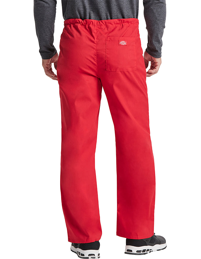 Dickies 31 Inch EDS Unisex Drawstring Scrub Pants - Red