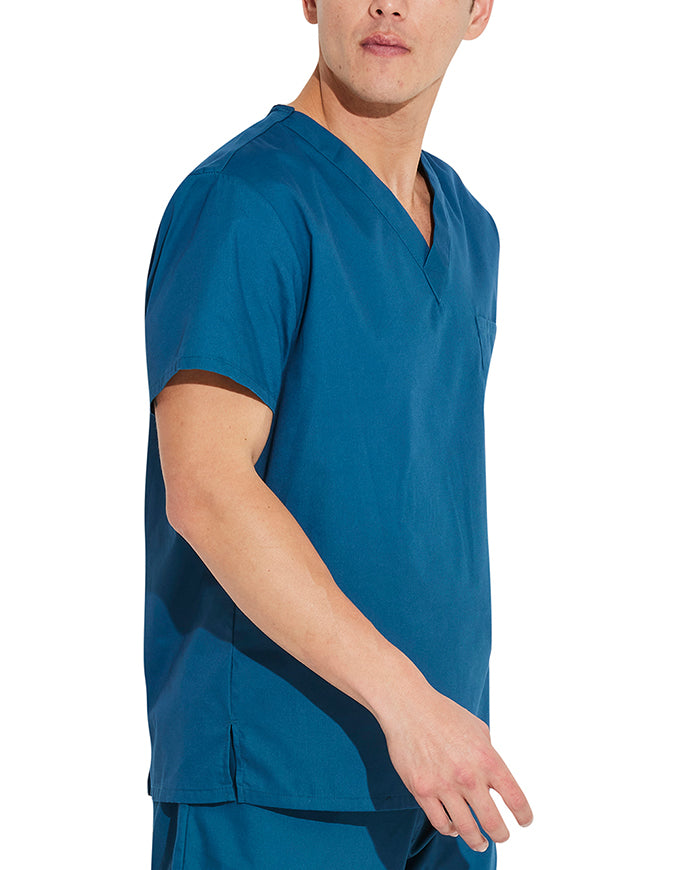 Dickies EDS Signature Unisex V-Neck Scrub Top - Caribbean Blue