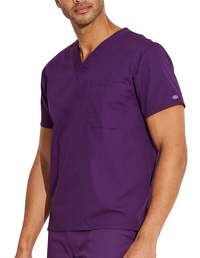 Dickies EDS Signature Unisex V-Neck Scrub Top - Eggplant