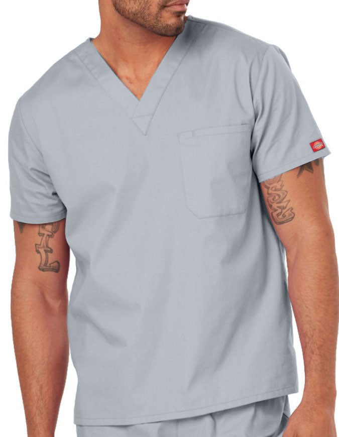 Dickies EDS Signature Unisex V-Neck Scrub Top - Grey