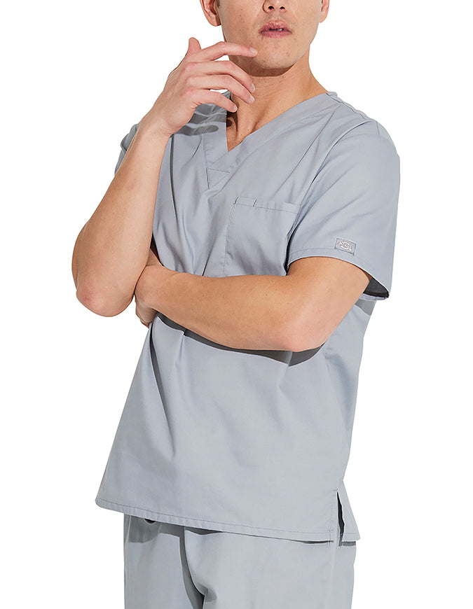 Dickies EDS Signature Unisex V-Neck Scrub Top - Grey