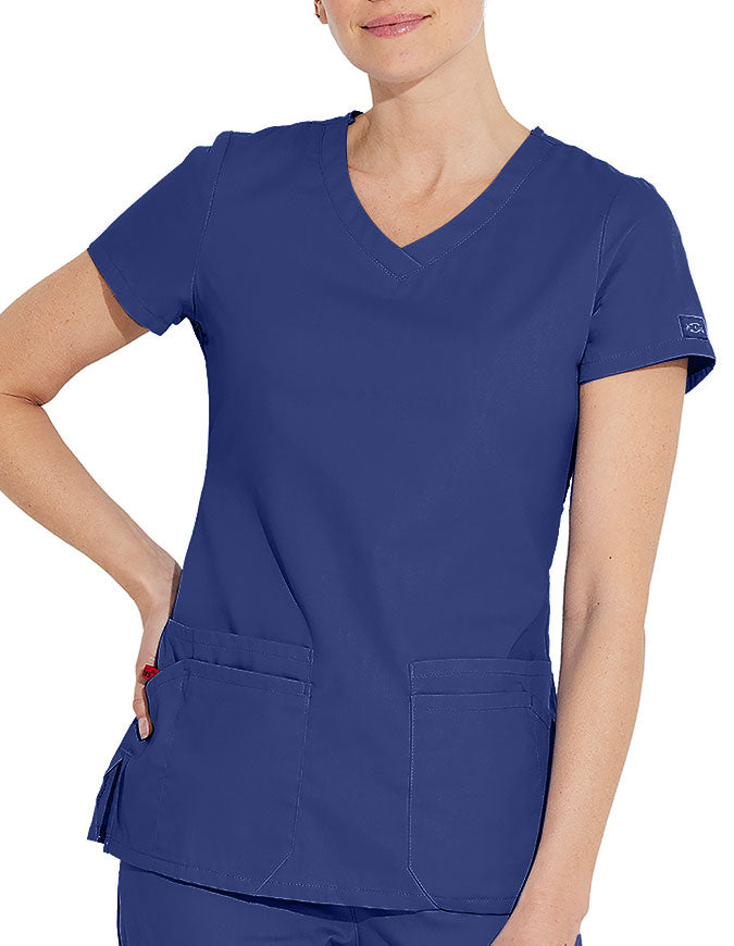 Dickies 26 Inch EDS Signature Women's V-Neck Scrub Top - Galaxy Blue