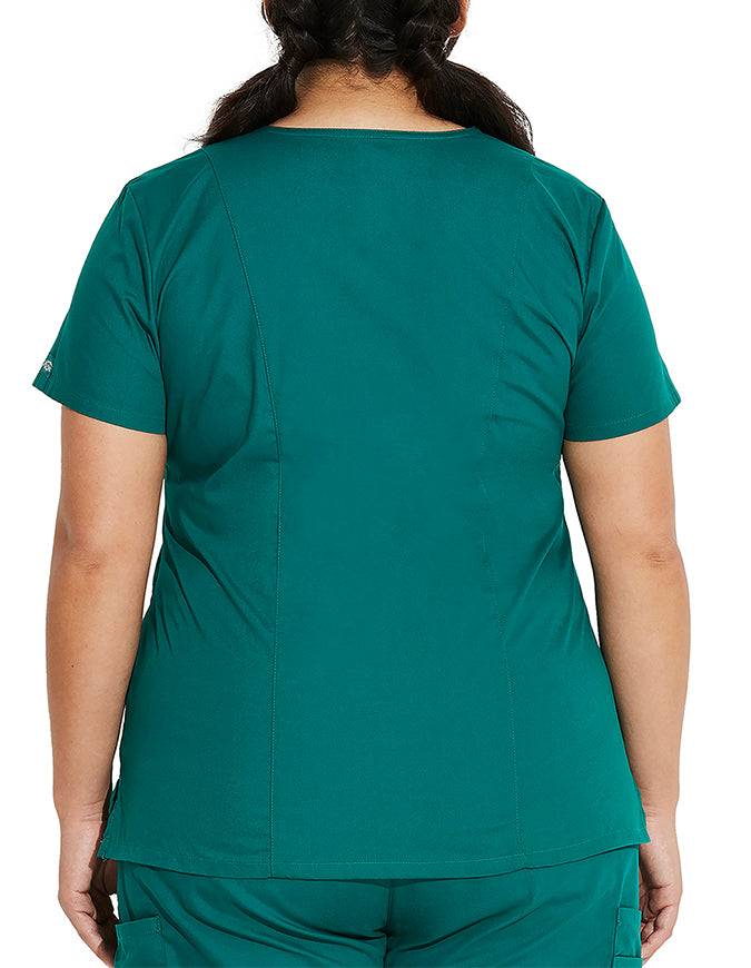 Dickies 26 Inch EDS Signature Women's V-Neck Scrub Top - Hunter Green