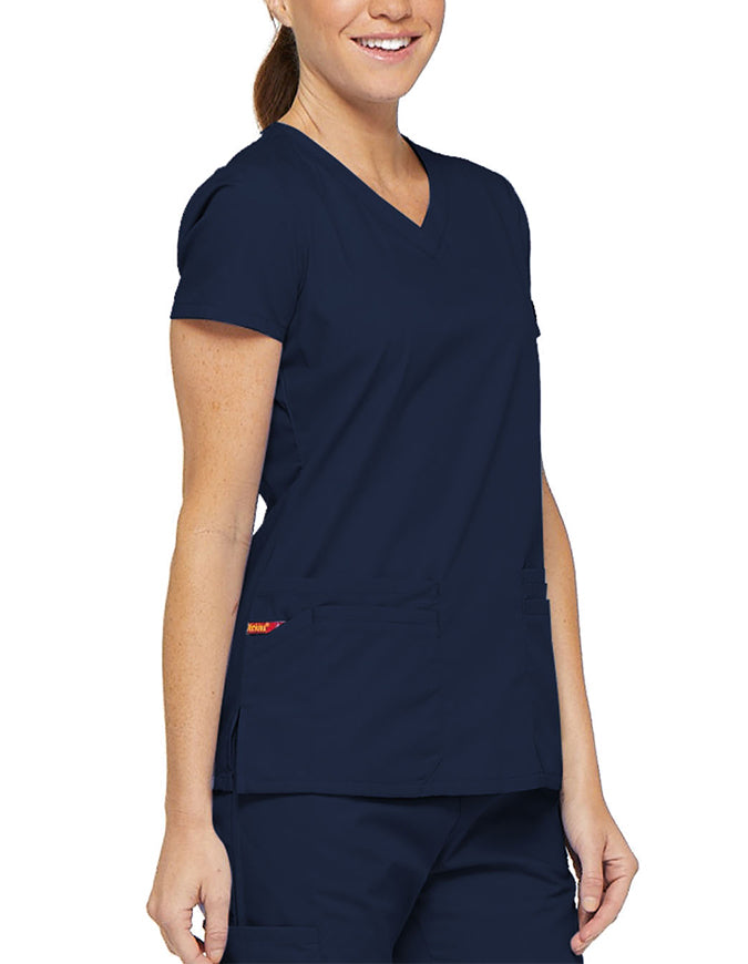 Dickies 26 Inch EDS Signature Women's V-Neck Scrub Top - Navy Blue