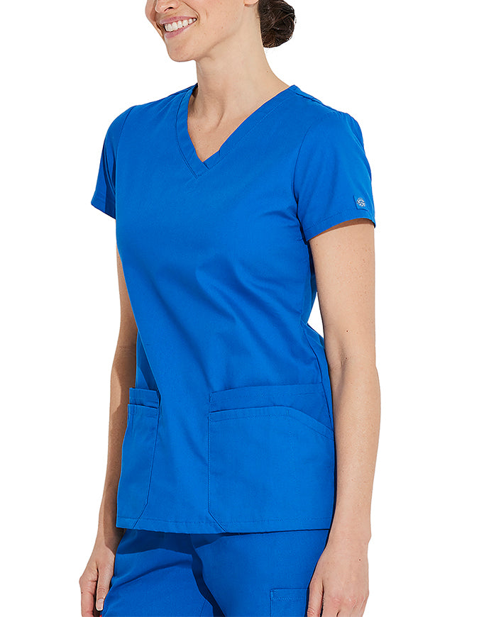 Dickies 26 Inch EDS Signature Women's V-Neck Scrub Top - Royal