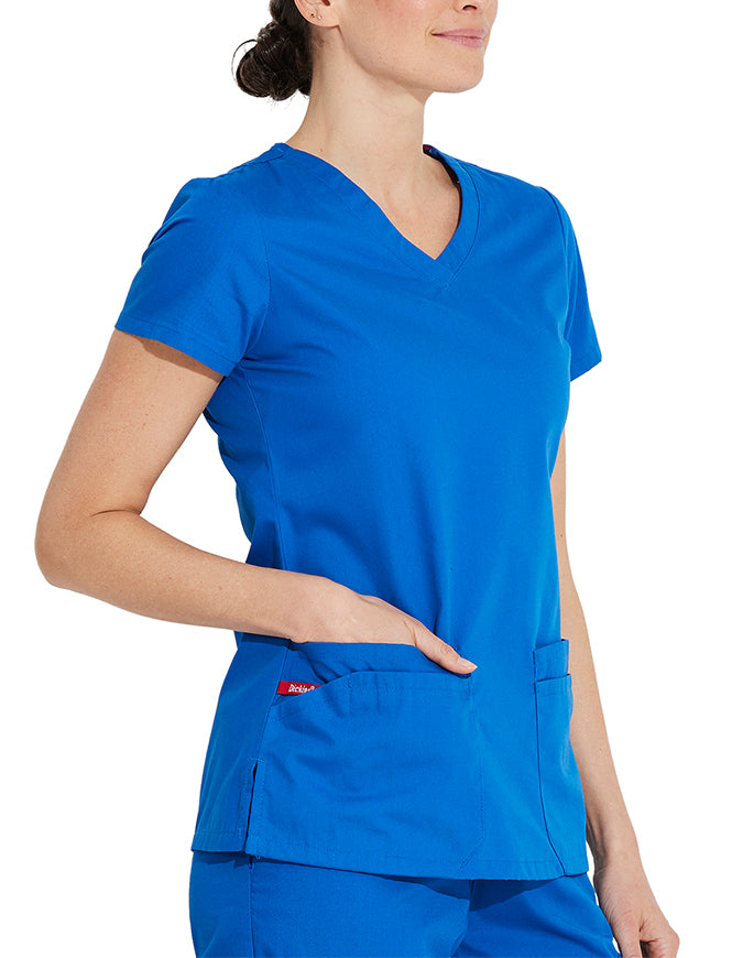 Dickies 26 Inch EDS Signature Women's V-Neck Scrub Top - Royal