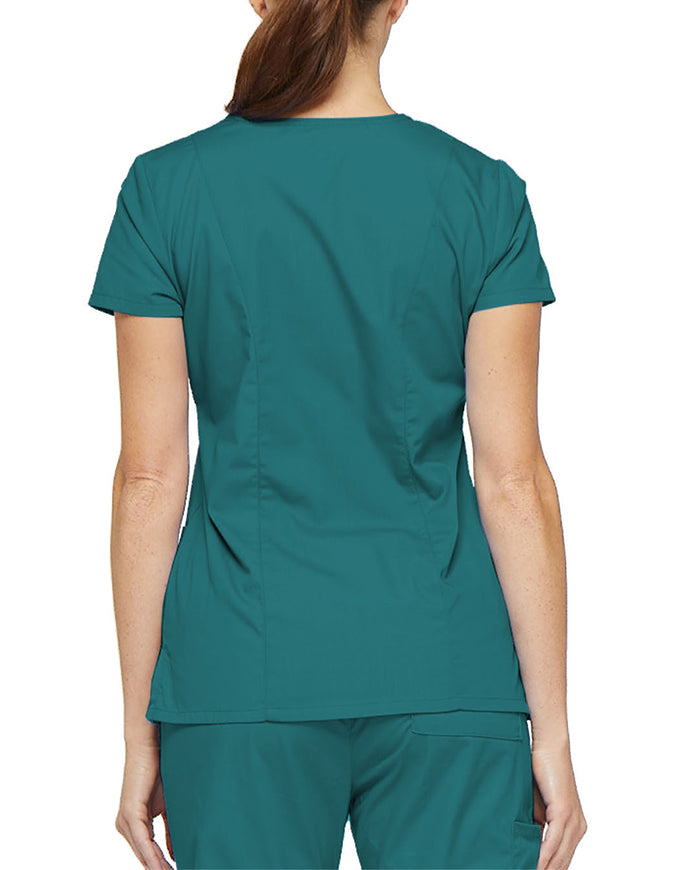 Dickies 26 Inch EDS Signature Women's V-Neck Scrub Top - RoyalDickies 26 Inch EDS Signature Women's V-Neck Scrub Top - Teal Blue