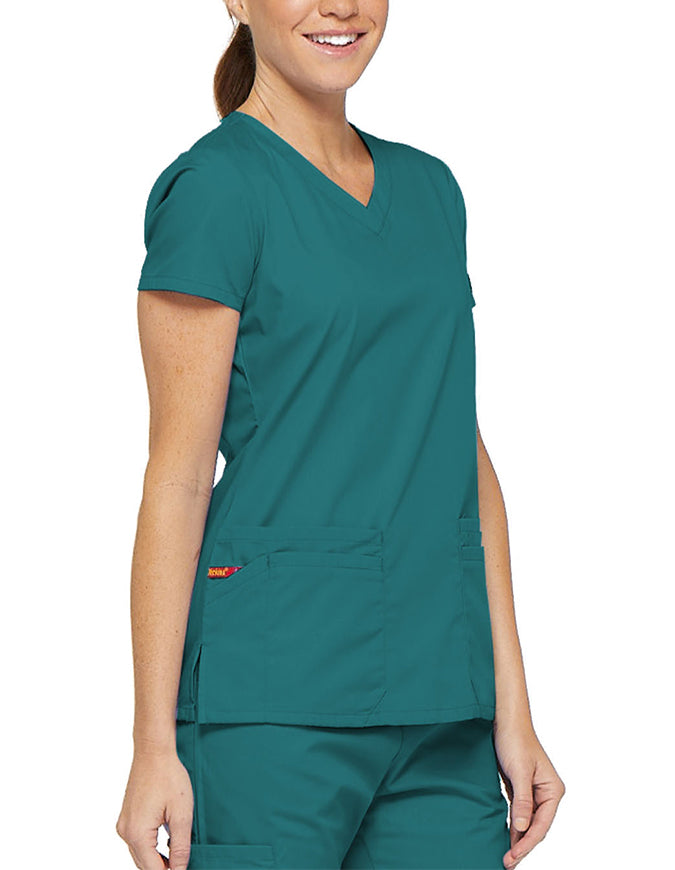 Dickies 26 Inch EDS Signature Women's V-Neck Scrub Top - RoyalDickies 26 Inch EDS Signature Women's V-Neck Scrub Top - Teal Blue