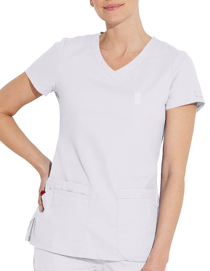 Dickies 26 Inch EDS Signature Women's V-Neck Scrub Top - White