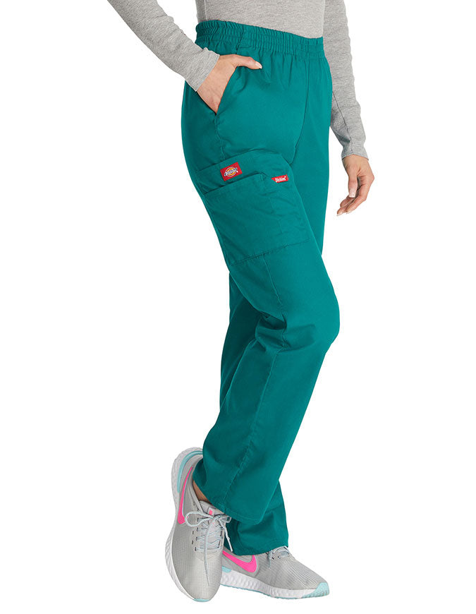 Dickies 30.5 Inch EDS Signature Women's Elastic Waist Pull-On Scrub Pant - Hunter Green