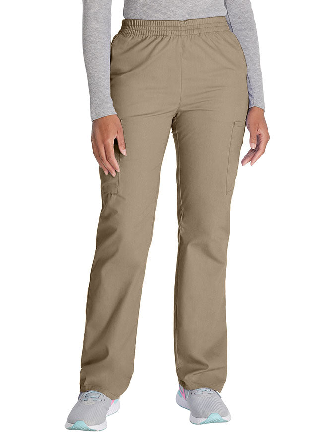 Dickies 30.5 Inch EDS Signature Women's Elastic Waist Pull-On Scrub Pant - Dark Khaki