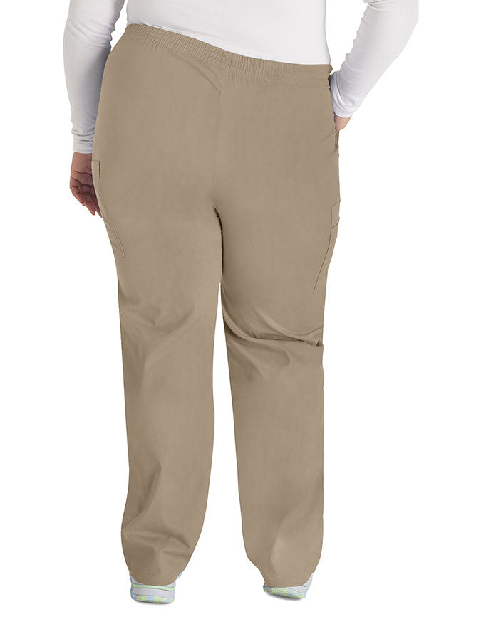 Dickies 30.5 Inch EDS Signature Women's Elastic Waist Pull-On Scrub Pant - Dark Khaki