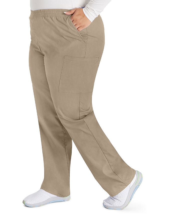 Dickies 30.5 Inch EDS Signature Women's Elastic Waist Pull-On Scrub Pant - Dark Khaki