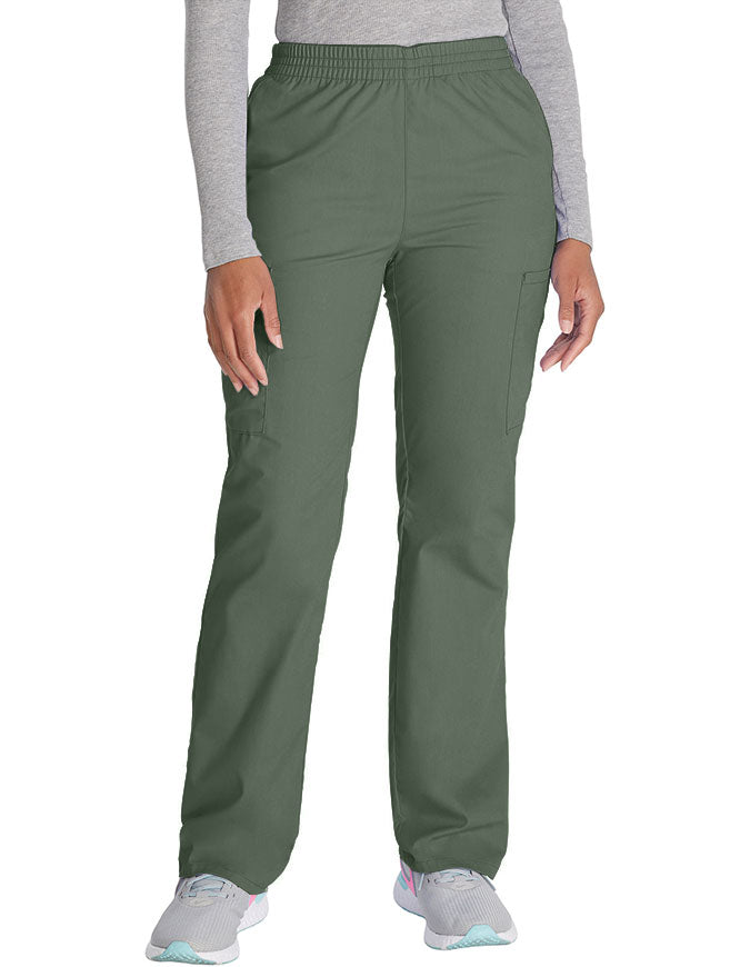 Dickies 30.5 Inch EDS Signature Women's Elastic Waist Pull-On Scrub Pant - Olive