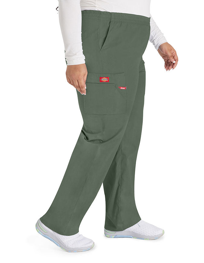 Dickies 30.5 Inch EDS Signature Women's Elastic Waist Pull-On Scrub Pant - Olive