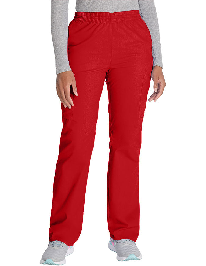 Dickies 30.5 Inch EDS Signature Women's Elastic Waist Pull-On Scrub Pant - Red