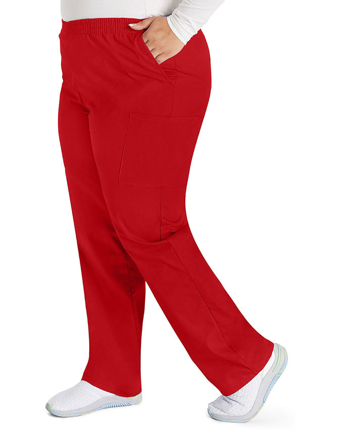 Dickies 30.5 Inch EDS Signature Women's Elastic Waist Pull-On Scrub Pant - Red