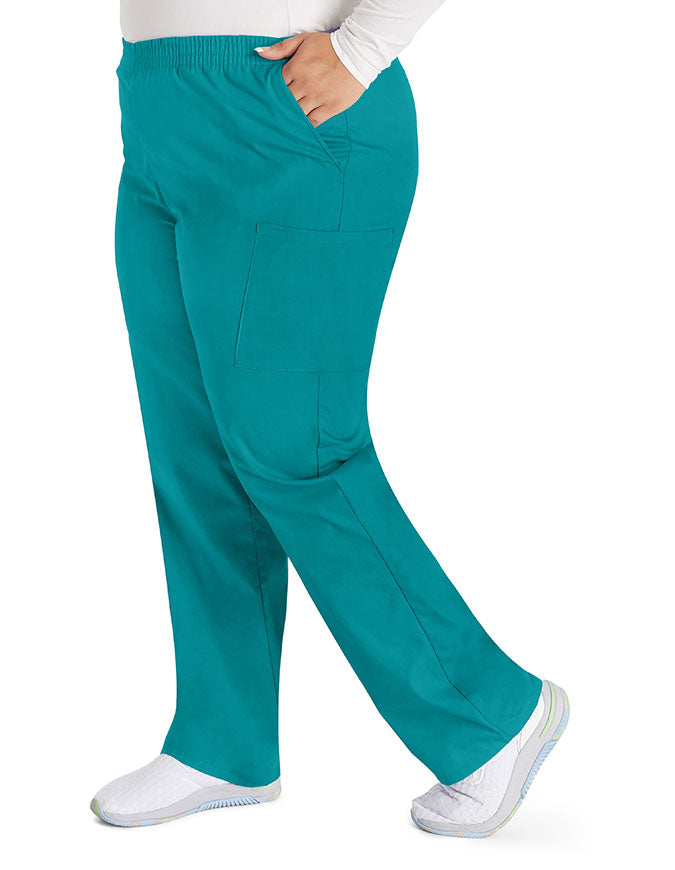 Dickies 30.5 Inch EDS Signature Women's Elastic Waist Pull-On Scrub Pant - Teal Blue