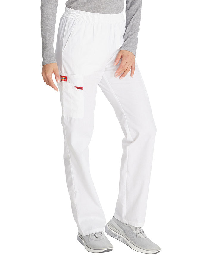 Dickies 30.5 Inch EDS Signature Women's Elastic Waist Pull-On Scrub Pant - White