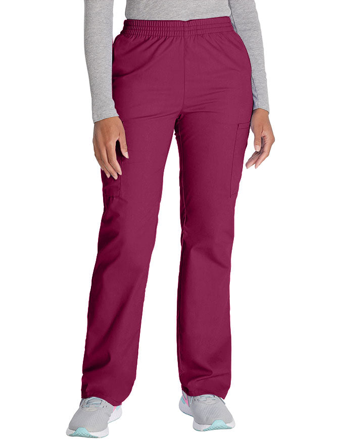 Dickies 30.5 Inch EDS Signature Women's Elastic Waist Pull-On Scrub Pant - Wine