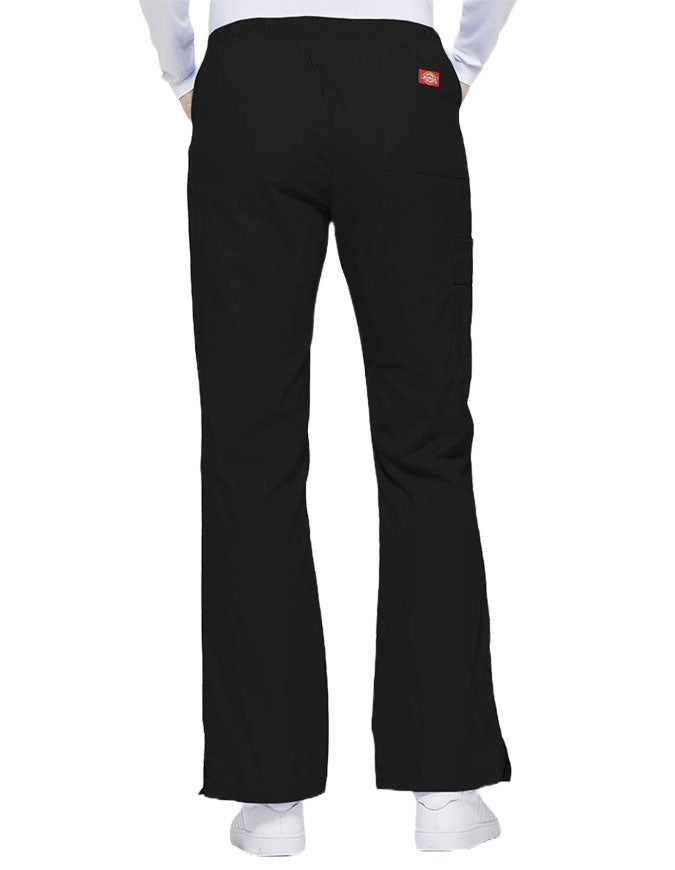 Dickies 30.5 Inch EDS Women's Drawstring Cargo Scrub Pant - Black