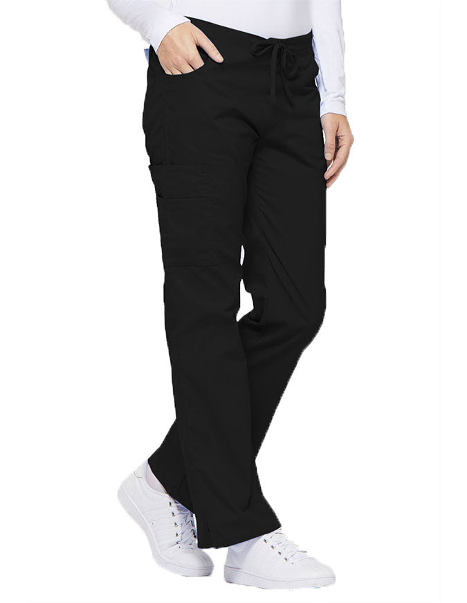 Dickies 30.5 Inch EDS Women's Drawstring Cargo Scrub Pant - Black