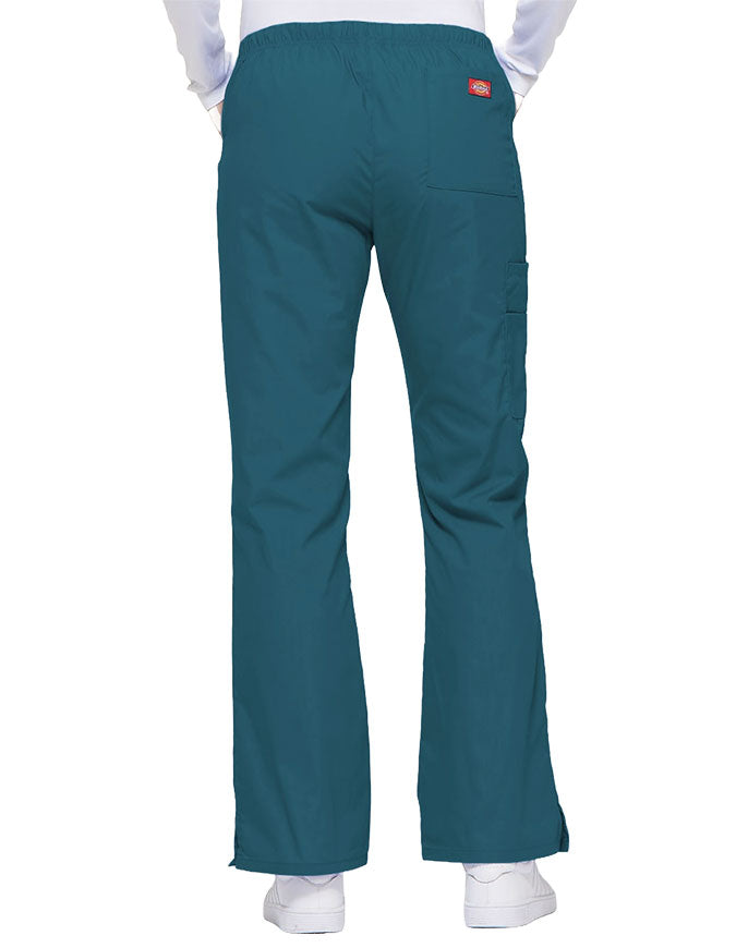 Dickies 30.5 Inch EDS Women's Drawstring Cargo Scrub Pant - Caribbean Blue