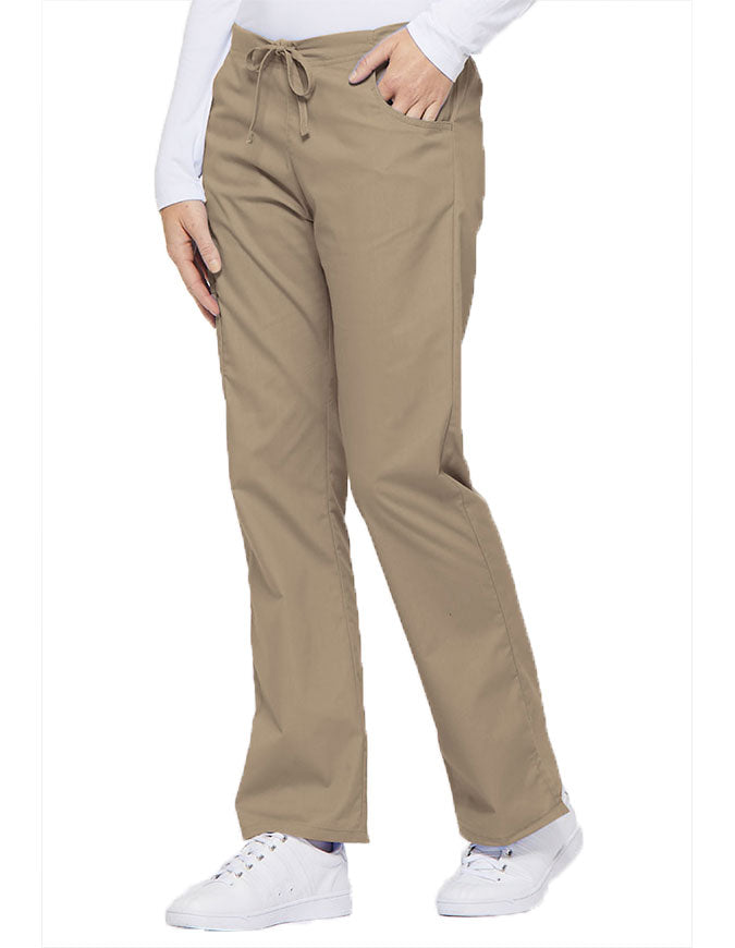 Dickies 30.5 Inch EDS Women's Drawstring Cargo Scrub Pant - Dark khaki