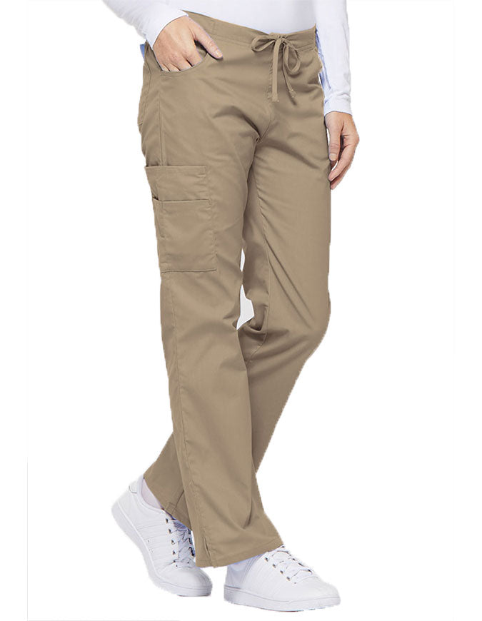 Dickies 30.5 Inch EDS Women's Drawstring Cargo Scrub Pant - Dark khaki