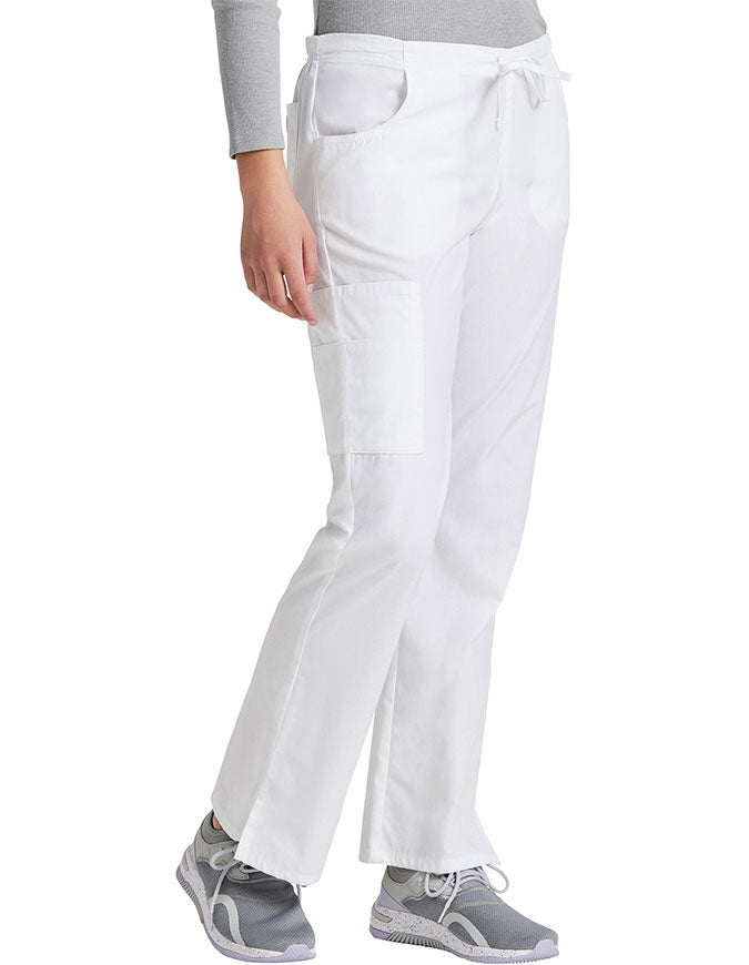 Dickies 30.5 Inch EDS Women's Drawstring Cargo Scrub Pant - White