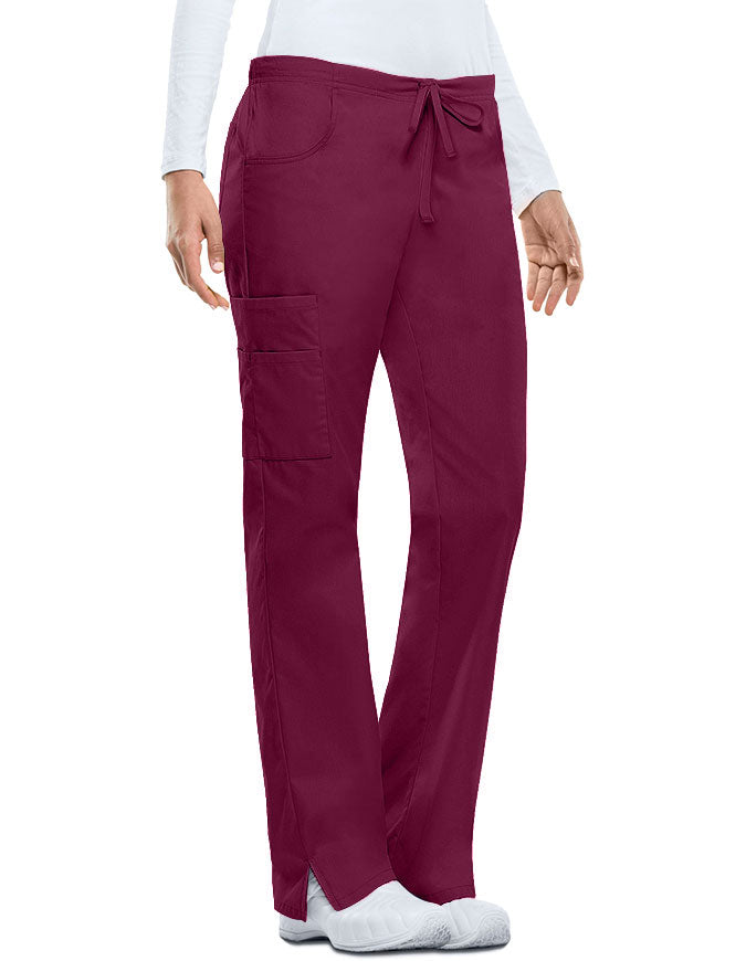 Dickies 30.5 Inch EDS Women's Drawstring Cargo Scrub Pant - Wine