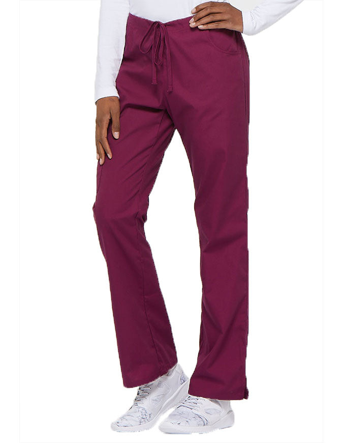 Dickies 30.5 Inch EDS Women's Drawstring Cargo Scrub Pant - Wine