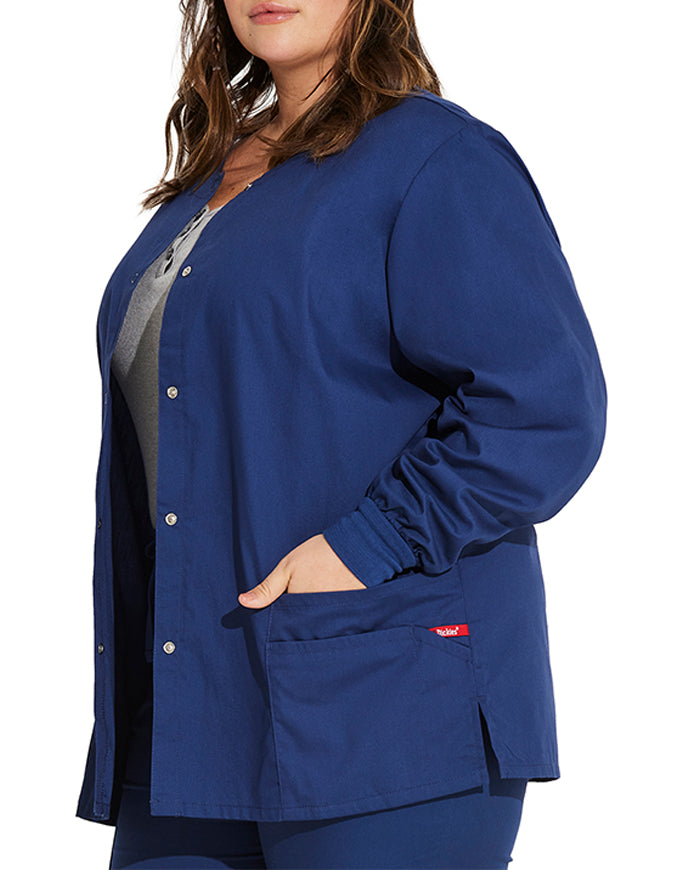 Dickies 28.5 Inch EDS Signature Women's Snap Front Warm-Up Jacket - Navy