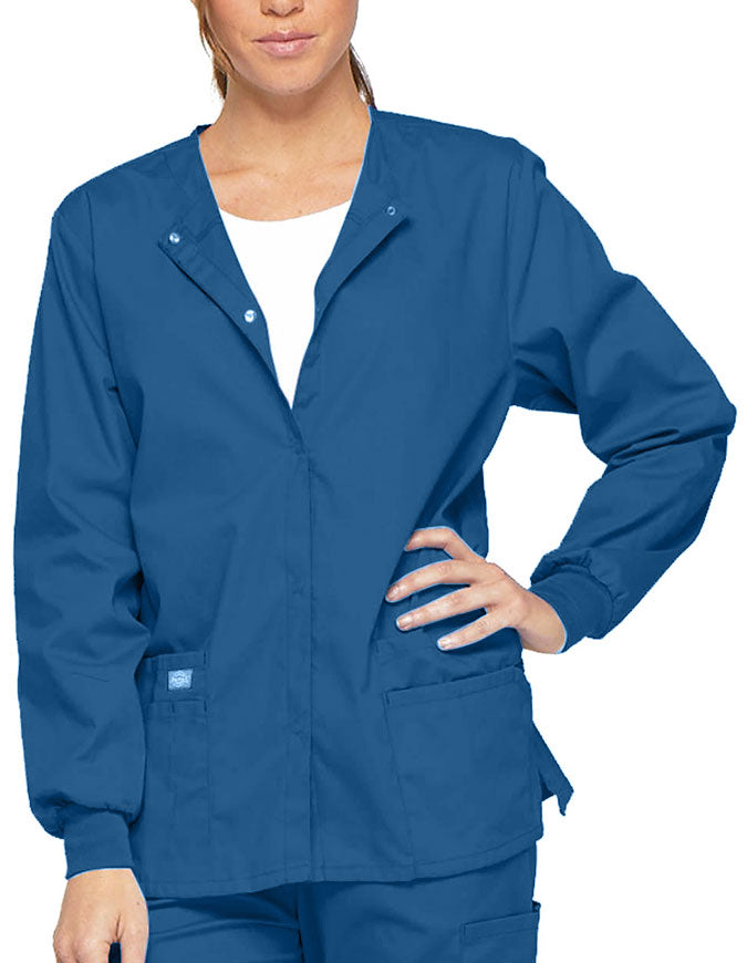 Dickies 28.5 Inch EDS Signature Women's Snap Front Warm-Up Jacket - Royal