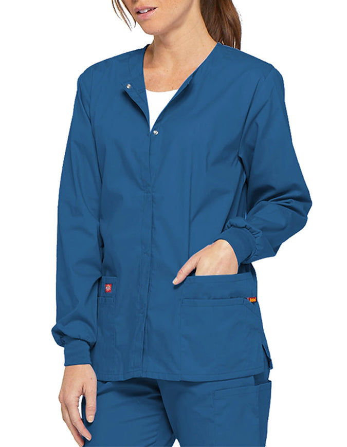 Dickies 28.5 Inch EDS Signature Women's Snap Front Warm-Up Jacket - Royal